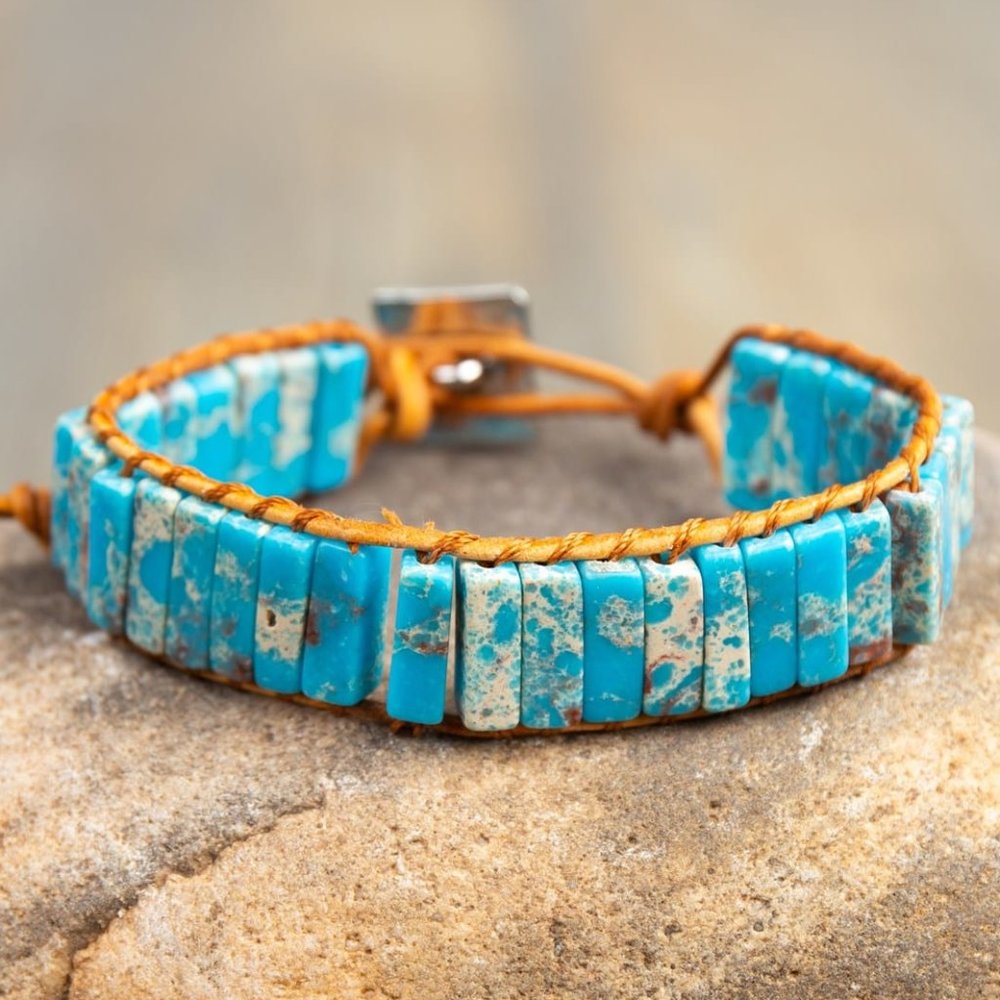 Handmade Turquoise Healing Reiki Protection Anxiety Relief Wrap Bracelet Gifts